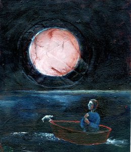 नाइट बर्ड, 2004, (कागज पर तेल)
